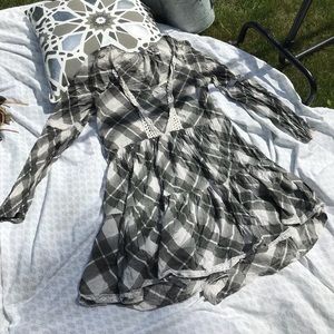 Super Cute Free People Plaid Flowy Dress